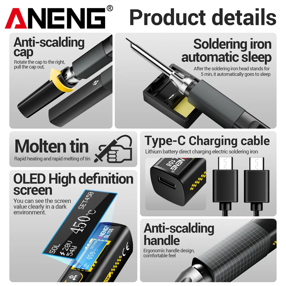 Lutownica elektryczna ANENG SL – Tools Qc recenzja i cena