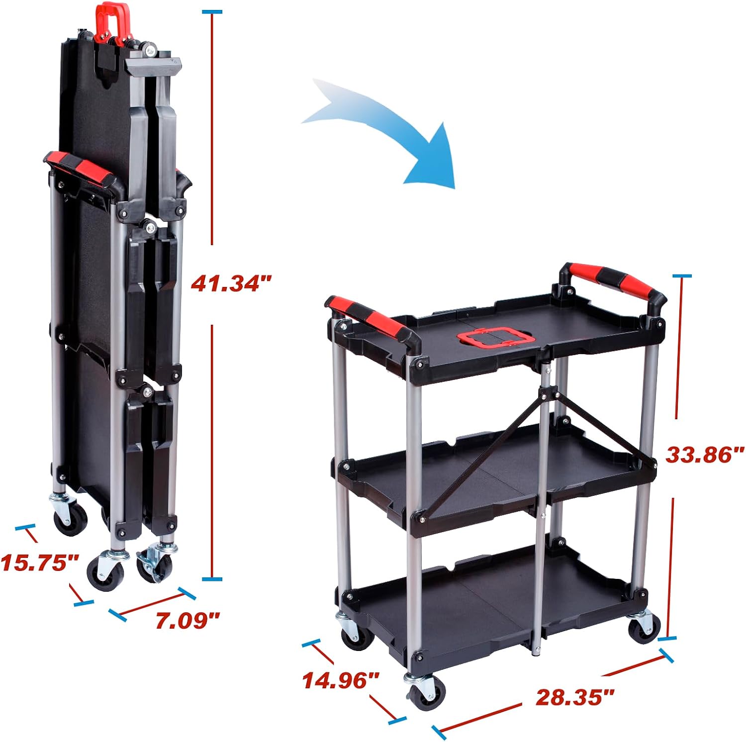 Wózek warsztatowy składany z 3 – Tools For Garage Workshop recenzja i cena